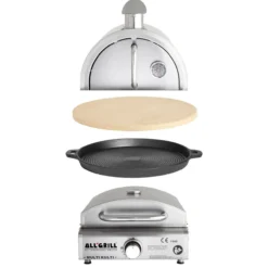 Multi-Kulti Set 4: Pizzabackhaube, Pizzastein, Gussgrillplatte