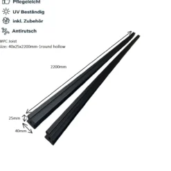 10m² WPC Terrassendiele mit Zubehör – Anthrazit