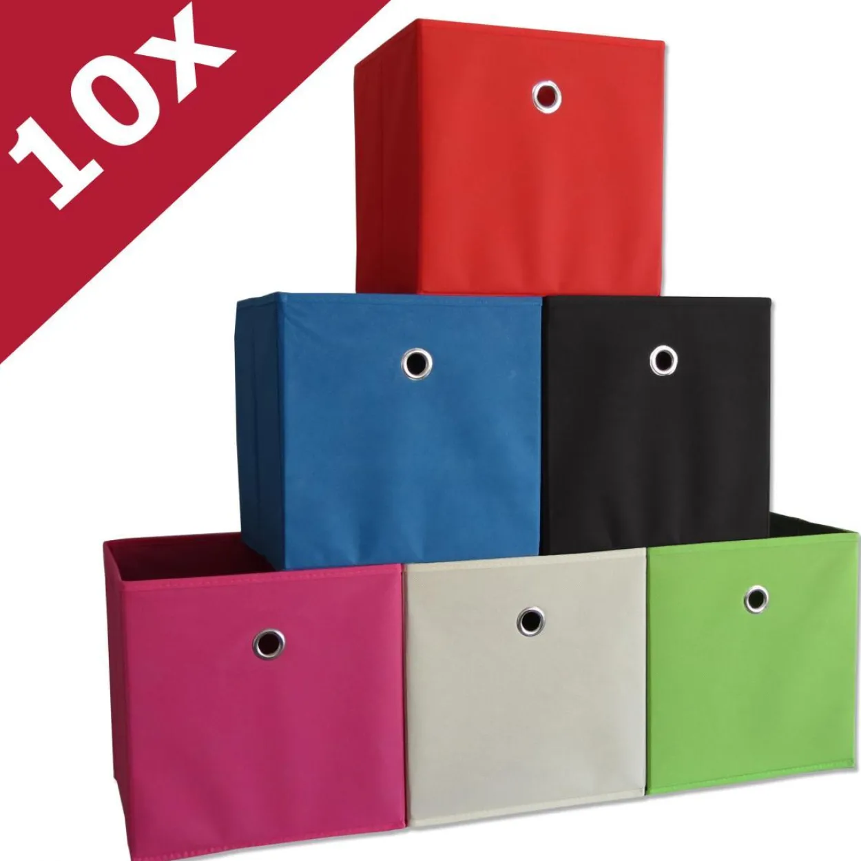 my home 10er-Set Klappbox Boxas Rot