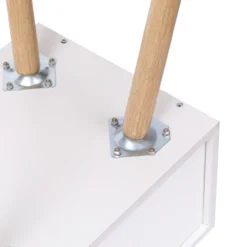 Nachttisch mit 2 Schubladen, ca. 40 x 30 x 60 cm - Weiß