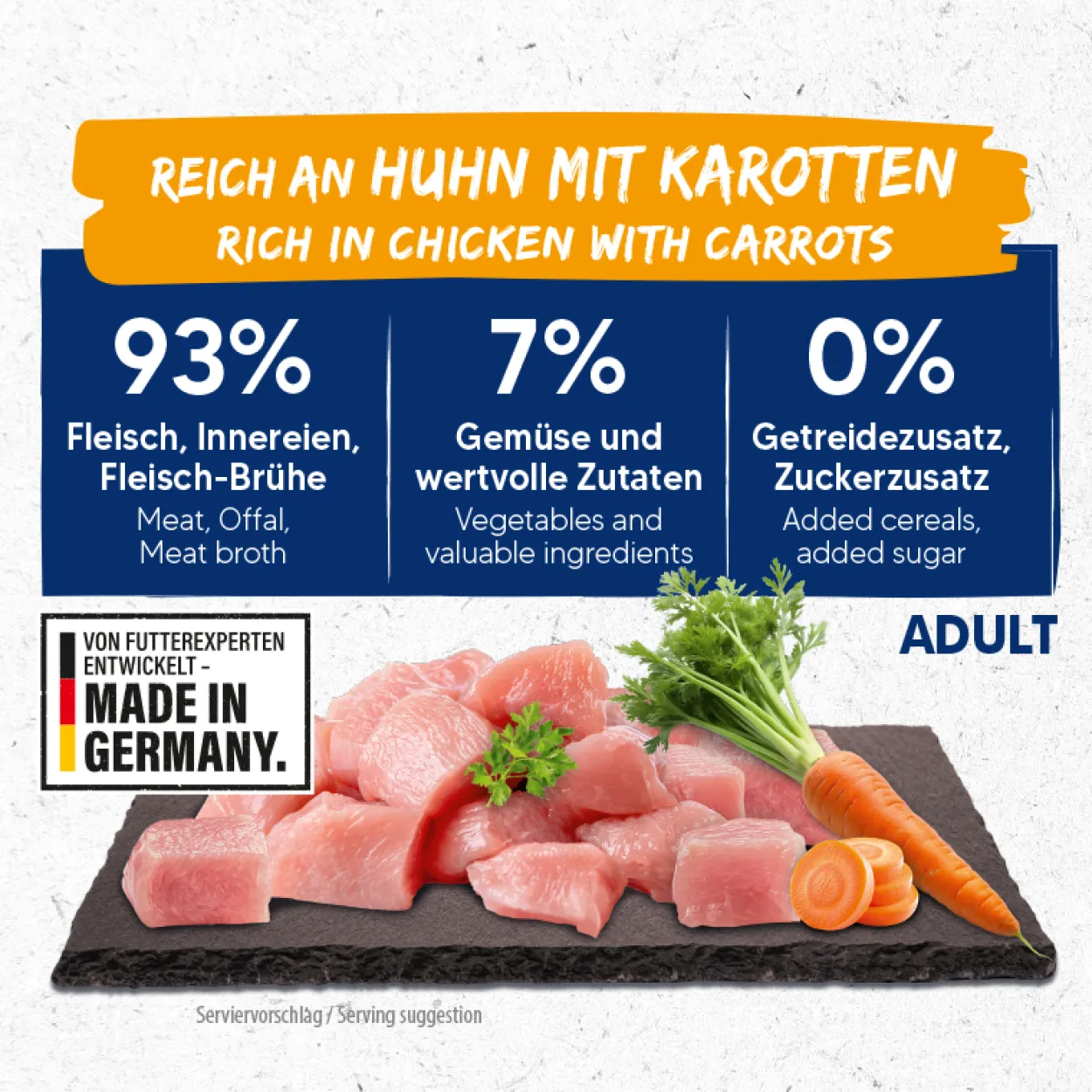 Nassfutter M!eat HU Huhn & Karotte 6x 800g