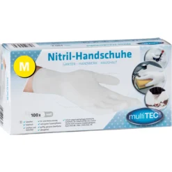 Nitril Einmalhandschuhe 100er, Größe M - Weiß