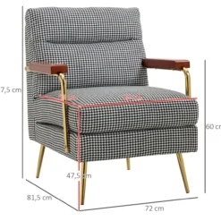 Ohrensessel Relaxsessel, Polstersessel Akzentsessel mit Leinenoptik