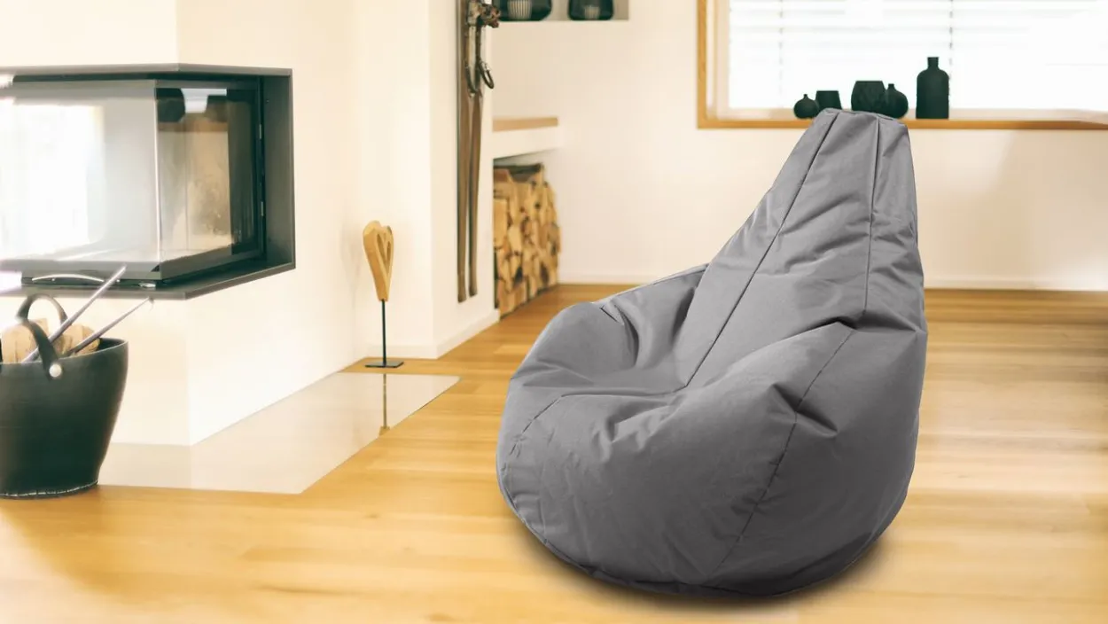 Outdoorfähiger Sitzsack Gamer, ca. 100 x 100 cm, Farbe:Anthrazit