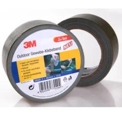 Outdoor-Gewebe-Klebeband, schwarz/ silber- 2er-Set