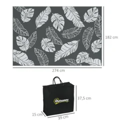 Outdoor-Teppich, Campingteppich mit Doppelseitigem Design für Balkon