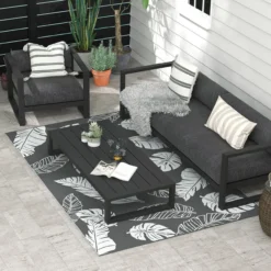Outdoor-Teppich, Campingteppich mit Doppelseitigem Design für Balkon