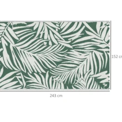 Outdoor Teppich Wendbares Wetterfest Outdoorteppich Carpet mit Blätter-Muster