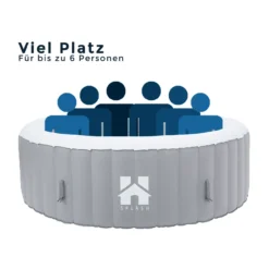 Outdoor Whirlpool SPLASH - Uni-Grau- 6 Personen