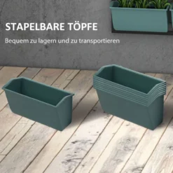 Outsunny Blumenständer, Pflanzenständer mit 8 Töpfen, Pflanzenregal für Garten