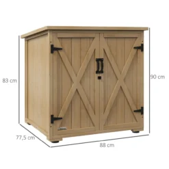 Outsunny Gartenschuppen, Geräteschrank Wetterfester Geräteschuppen mit Doppeltür