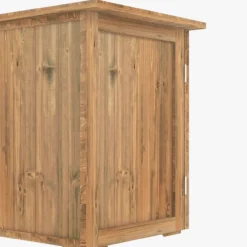 Outsunny Gartenschuppen, Holz-Geräteschrank, Doppeltür, Magnetverschlüsse, Braun