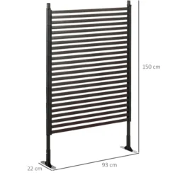 Outsunny Gartenzaun, Dekorative Zaun, 93 x 150 cm Teichzaun, Stahlzaun mit Fuß