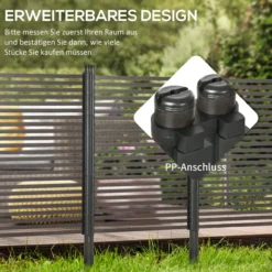 Outsunny Gartenzaun, Dekorative Zaun, 93 x 150 cm Teichzaun, Stahlzaun mit Fuß