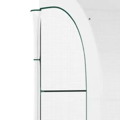 Outsunny Gewächshaus mit Regale, Fenster, winterfest Foliengewächshaus aus Stahl
