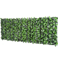 Outsunny Künstliche Hecke Efeu Sichtschutz, Efeu-Zaun mit UV-Schutz, Grün