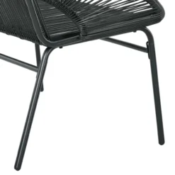 Outsunny Polyrattan Sitzbank 2-Sitzer Rattanbank Gartenbank bis 260 kg, Schwarz