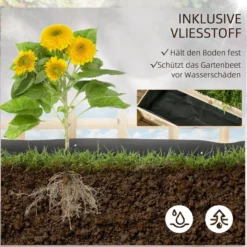 Outsunny 3-stufiges Hochbeet mit Rankgitter, Pflanzkasten, 95 x 95 x 110H cm