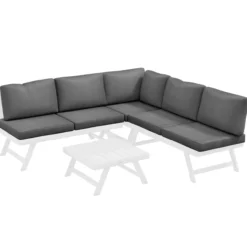 Outsunny 4tlg. Gartenmöbel-Set Balkonmöbel-Set mit Ecksofa Zweisitzer Couchtisch
