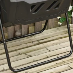 Outsunny Trommel-Komposter 160L Gartenkomposter mit 2 Kammern für Bio-Abfälle