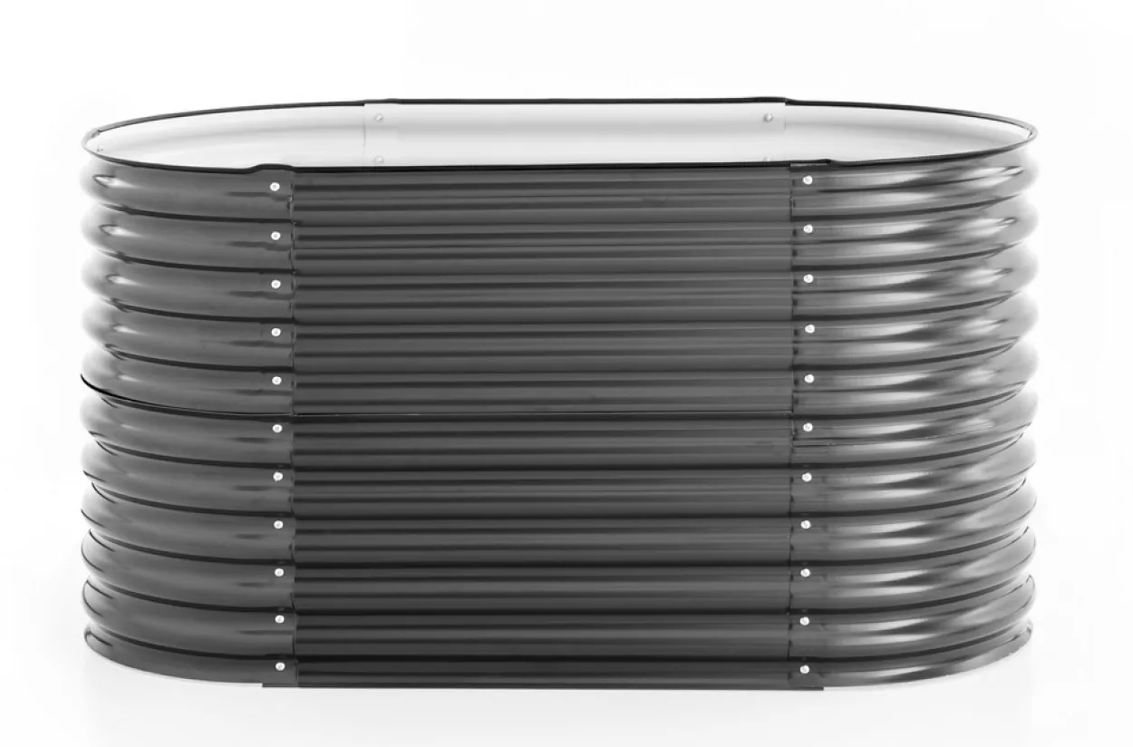 Oval Hochbeet L - Stahl - ca. 160 x 80 x 81 cm - Anthrazit