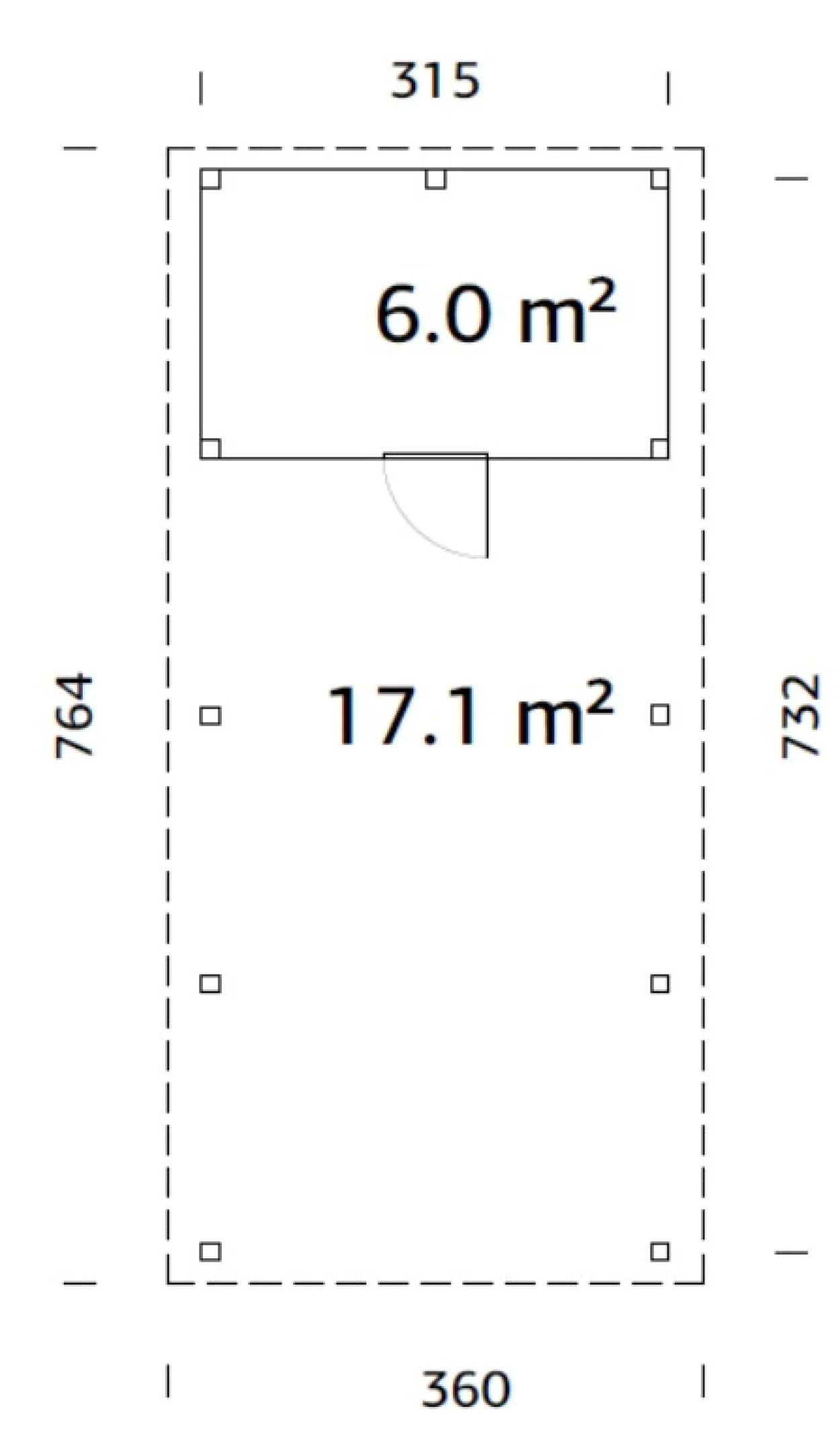 Palmako Carport Kasper 23,1 m² mit Geräteraum