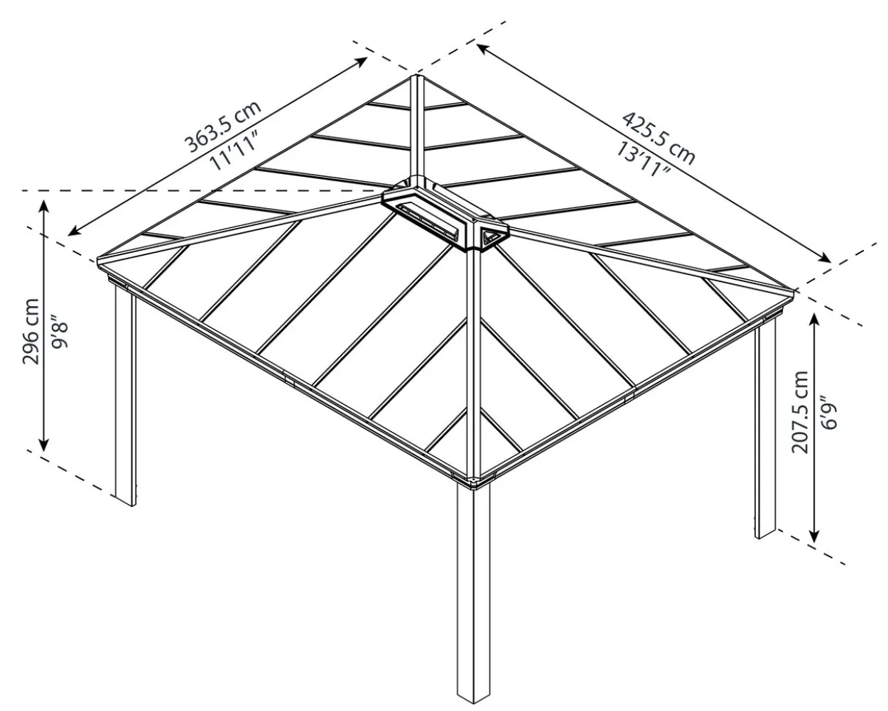 Palram Aluminium Pavillon Dallas 4300