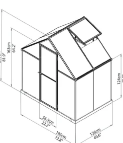 Palram, Mythos 6x4 Gewächshaus-Silber