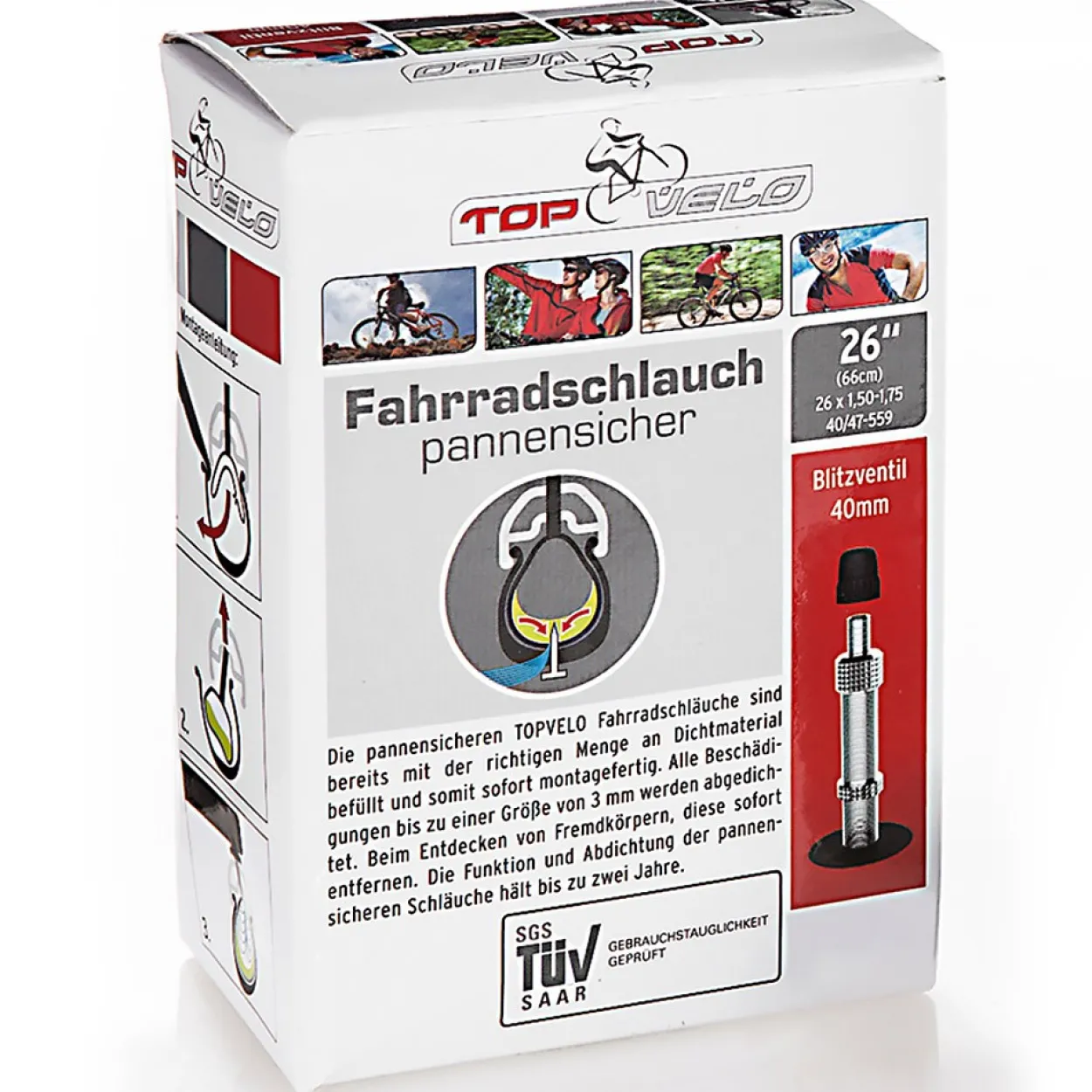 pannensicherer Fahrradschlauch, 26", Blitzventil