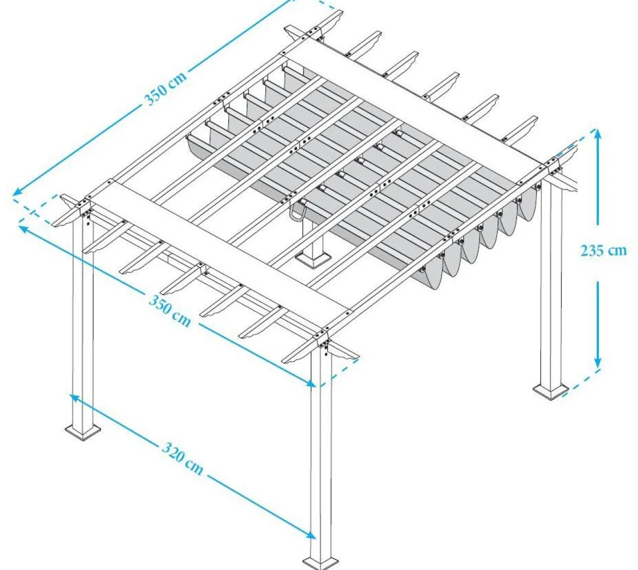 Paragon Outdoor Pavillon Florida ca. 12,25 m² Holzoptik