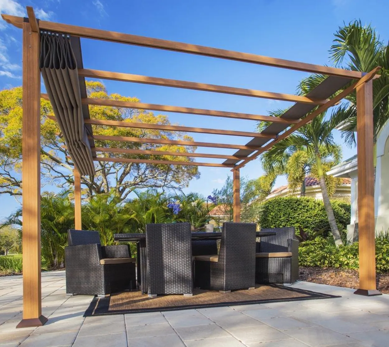 Paragon Outdoor Pavillon Florida ca. 12,25 m² Holzoptik