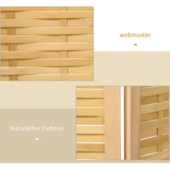Paravent 3-teiliger Raumteiler 120x170 cm Trennwand Faltbarer Sichtschutz