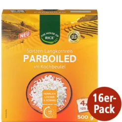 Parboiled Langkornreis im Kochbeutel 16x 4x125g= 500g