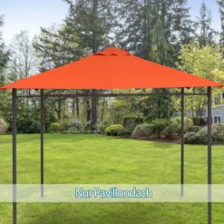 Pavillondach Ersatzdach Pavillonabdeckung Polyester Orange 2,98x2,95m
