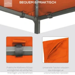 Pavillondach Ersatzdach Pavillonabdeckung Polyester Orange 2,98x2,95m
