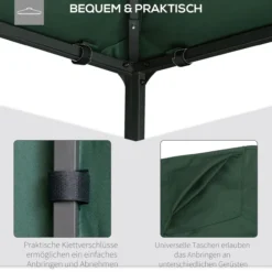 Pavillondach Ersatzdach Pavillonabdeckung Polyester Grün 3x3m
