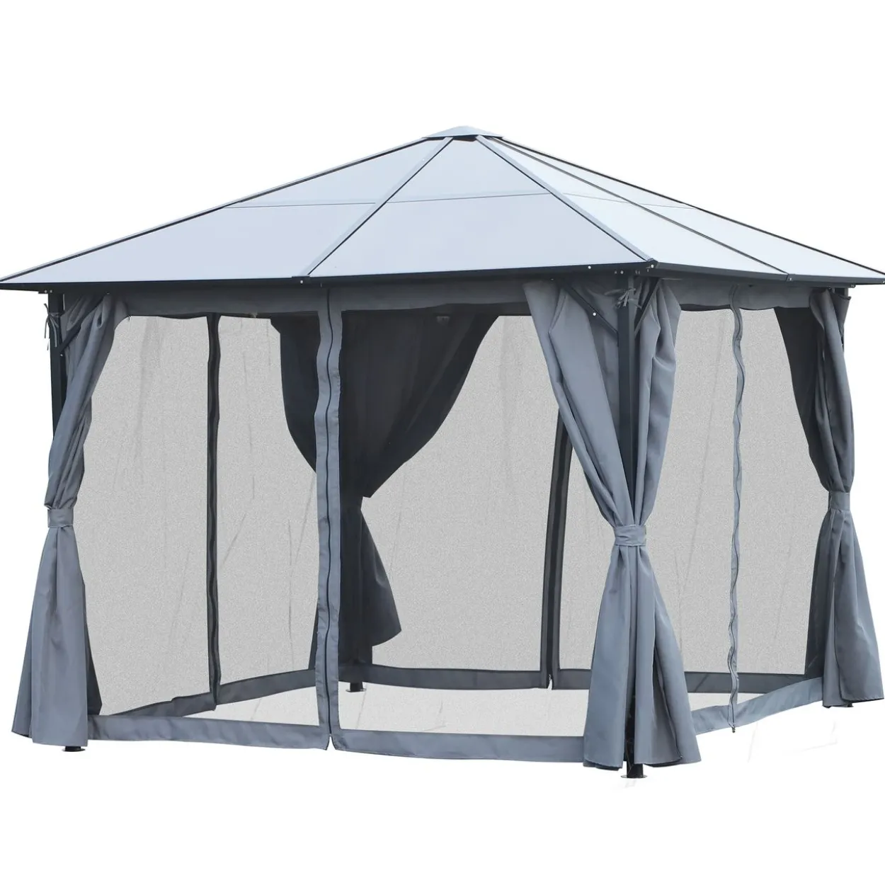 Pavillon Gartenpavillon Gartenzelt mit Seitenteilen PC Dach