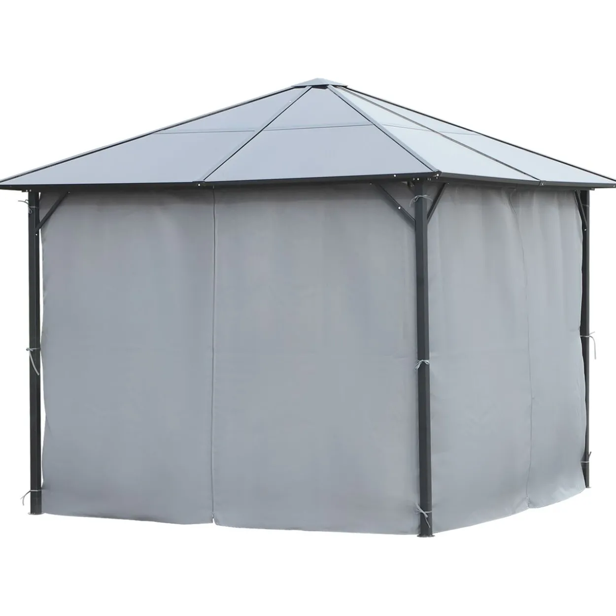 Pavillon Gartenpavillon Gartenzelt mit Seitenteilen PC Dach