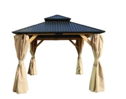Pavillon Limassol ca. 360 x 298 x 275 cm - Anthrazit/Beige