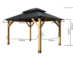 Pavillon Limassol ca. 360 x 298 x 275 cm - Anthrazit/Beige