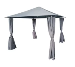 Pavillon mit Netzseiten ca. 300 x 300 x 260 cm – Grau