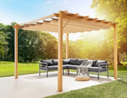 Pavillon "Pergola" aus Aluminium,, ca. 350 x 350 x 236 cm – Buche