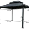 Pavillon „Sofia“ aus Stahl, ca. 365 x 298 x 275 cm - Anthrazit