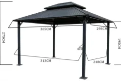 Pavillon „Sofia“ aus Stahl, ca. 365 x 298 x 275 cm - Anthrazit