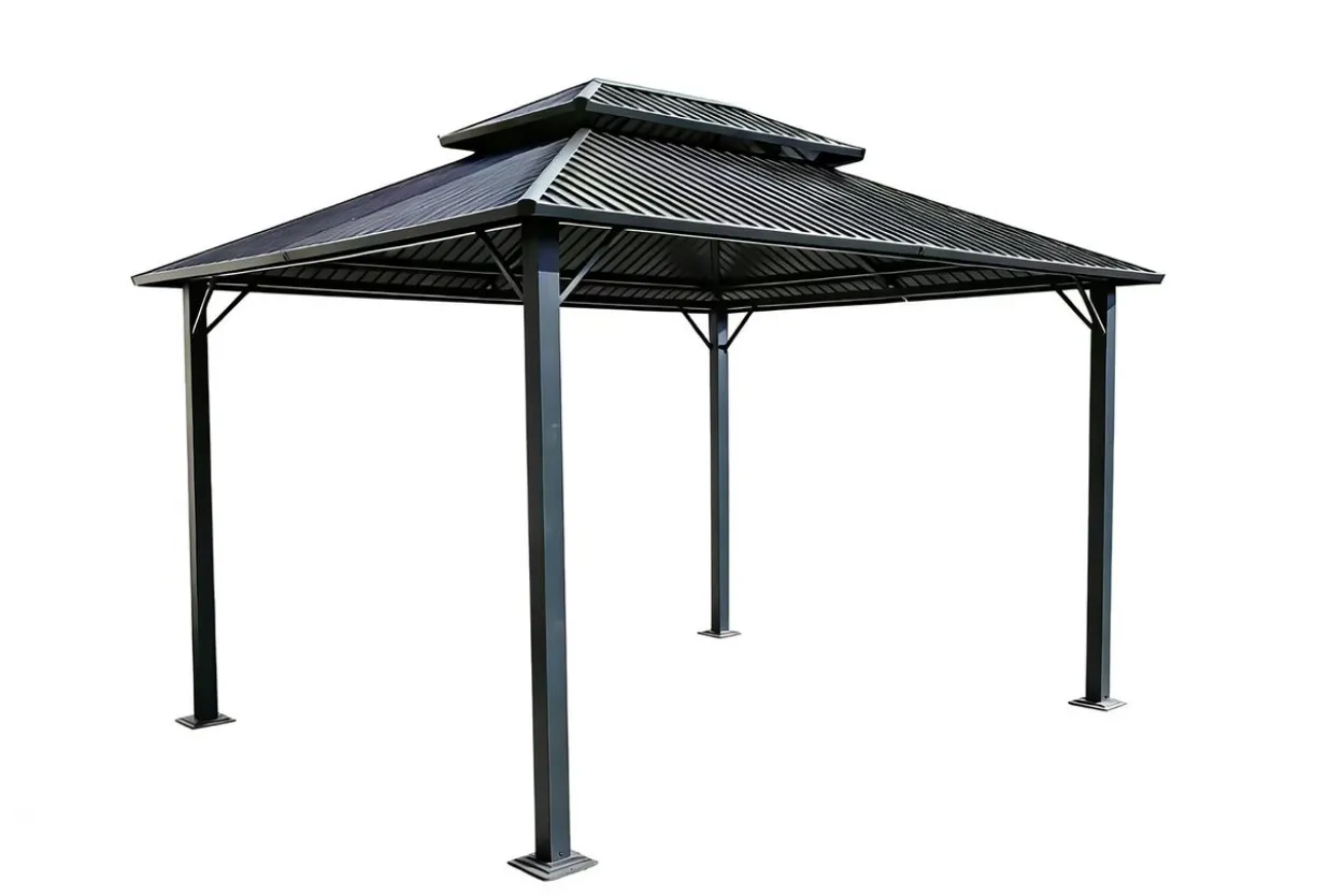 Pavillon „Sofia“ aus Stahl, ca. 365 x 298 x 275 cm - Anthrazit