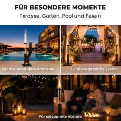 Pelletfackel PRIME Feuersäule Outdoor für Garten Terrasse mit Glasröhre