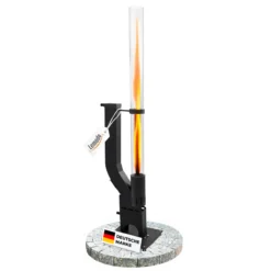 Pelletfackel PRIME Feuersäule Outdoor für Garten Terrasse mit Glasröhre