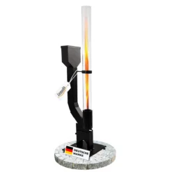 Pelletfackel PRIME XL mit Pelletbunker Feuersäule Outdoor mit Glasröhre