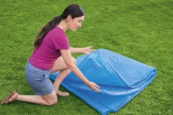 PE-Solarabdeckplane 703 x 336 cm, blau, eckig