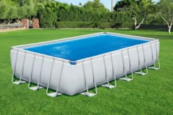 PE-Solarabdeckplane 703 x 336 cm, blau, eckig
